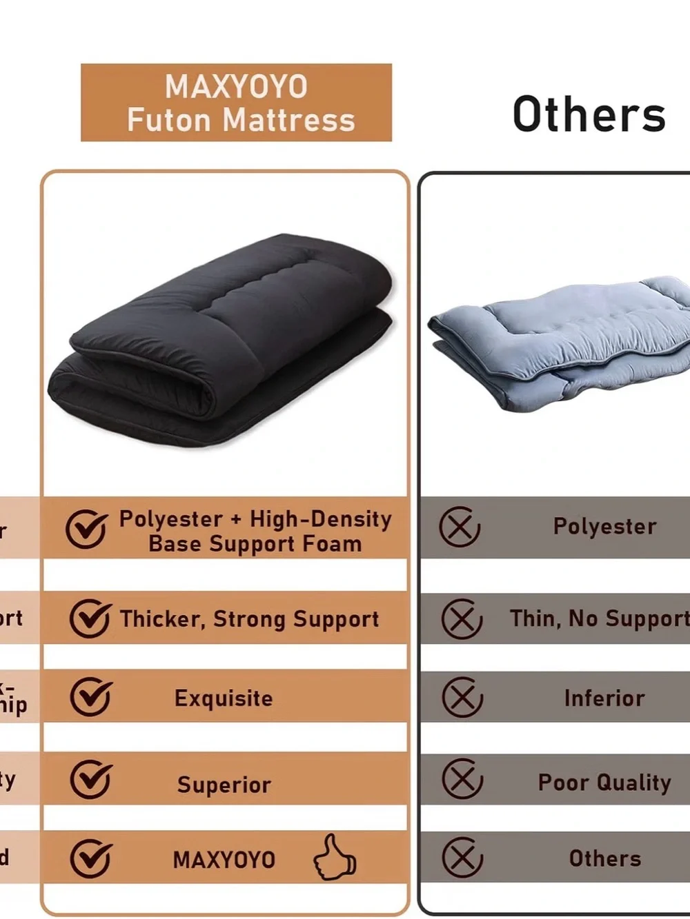 Ultra-Soft Quilted Futon Mattress Cover — Black